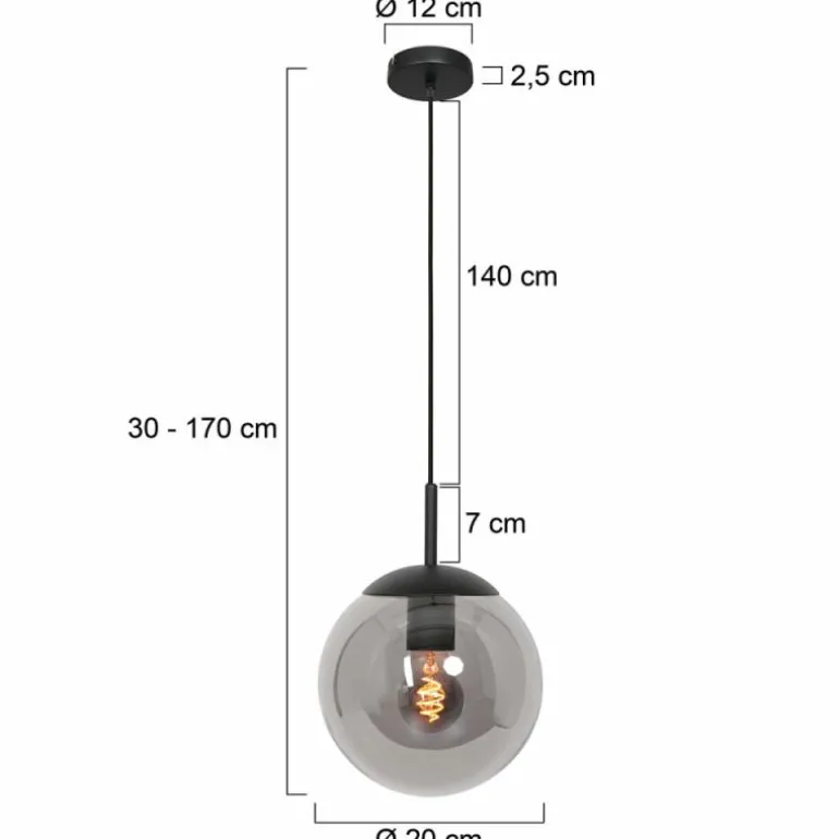 Suspension Steinhauer Bollique Noir, 1 lumière
