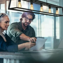 Suspension Steinhauer Buckley Noir, 5 lumières