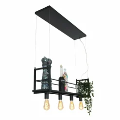 Suspension Steinhauer Buckley Acier inoxydable, 4 lumières
