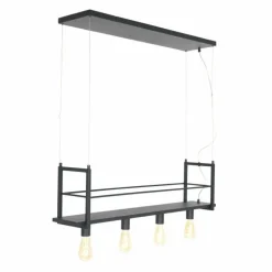 Suspension Steinhauer Buckley Acier inoxydable, 4 lumières