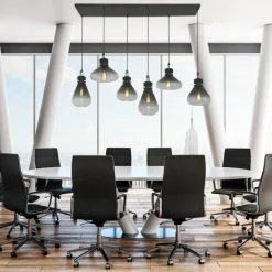 Suspension Steinhauer Flere Gris, Noir, 6 lumières