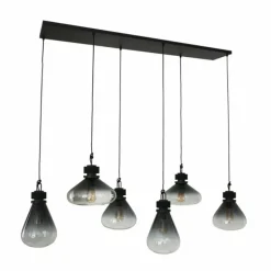 Suspension Steinhauer Flere Gris, Noir, 6 lumières