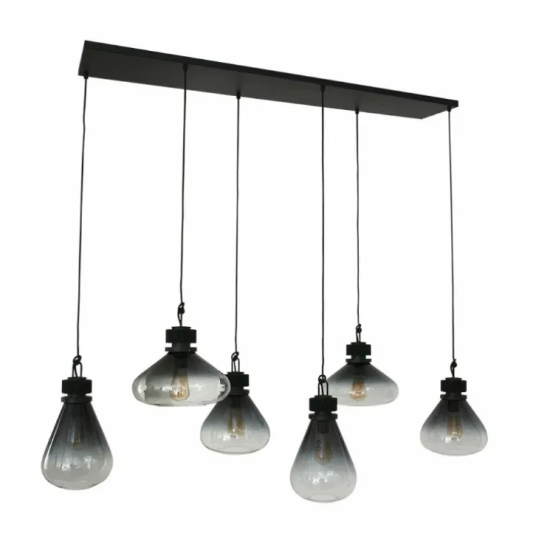 Suspension Steinhauer Flere Gris, Noir, 6 lumières