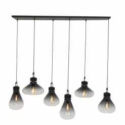Suspension Steinhauer Flere Gris, Noir, 6 lumières