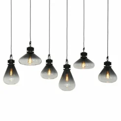 Suspension Steinhauer Flere Gris, Noir, 6 lumières