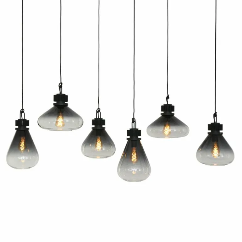 Suspension Steinhauer Flere Gris, Noir, 6 lumières