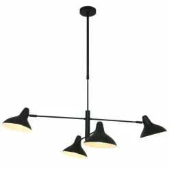 Suspension Steinhauer Kasket Noir, Blanc, 4 lumières