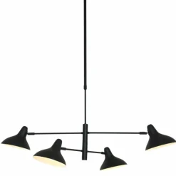 Suspension Steinhauer Kasket Noir, Blanc, 4 lumières