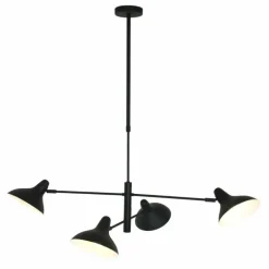 Suspension Steinhauer Kasket Noir, Blanc, 4 lumières