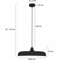 Suspension Steinhauer Krisip Noir, Blanc, 1 lumière