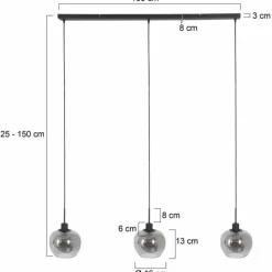Suspension Steinhauer Lotus Noir, 3 lumières