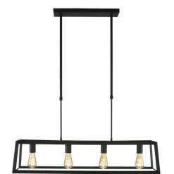 Suspension Steinhauer Mats Noir, 4 lumières