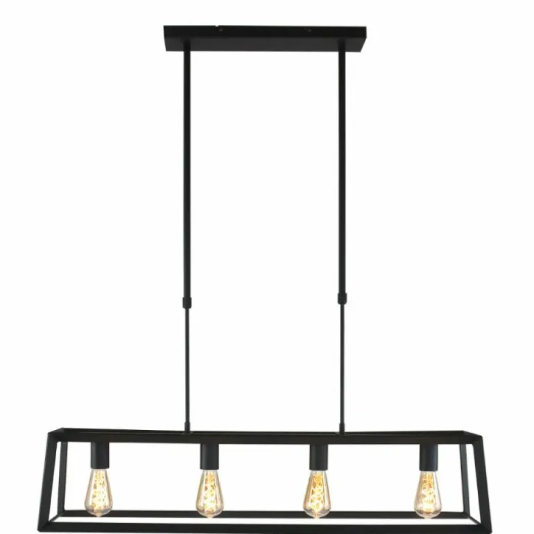 Suspension Steinhauer Mats Noir, 4 lumières