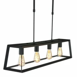 Suspension Steinhauer Mats Noir, 4 lumières