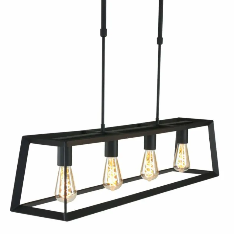 Suspension Steinhauer Mats Noir, 4 lumières