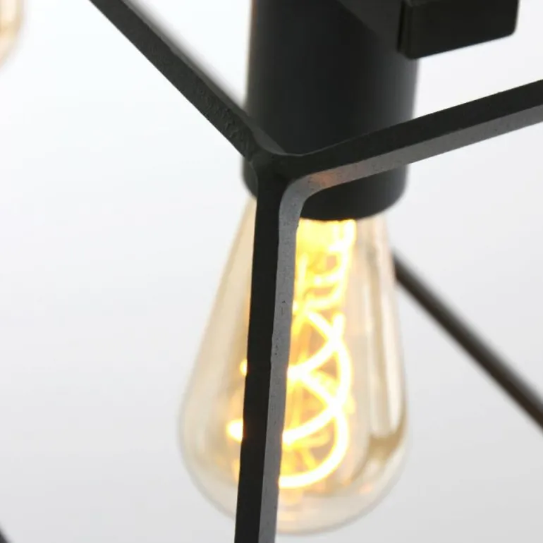 Suspension Steinhauer Mats Noir, 4 lumières