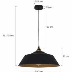 Suspension Steinhauer Mexlite Noir, 1 lumière