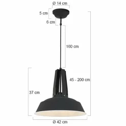 Suspension Steinhauer Mexlite Noir, 1 lumière