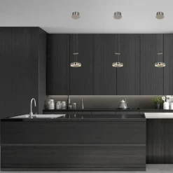 Suspension Steinhauer Piola LED Acier brossé, 2 lumières