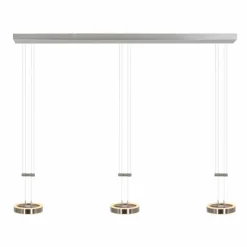 Suspension Steinhauer Piola LED Acier brossé, 6 lumières