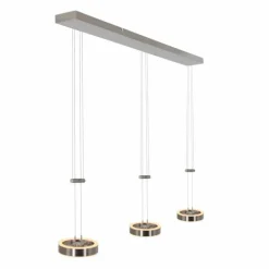 Suspension Steinhauer Piola LED Acier brossé, 6 lumières