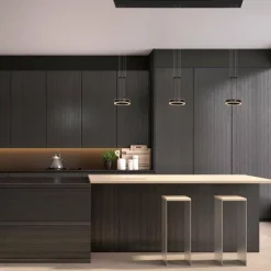 Suspension Steinhauer Piola LED Noir, 6 lumières