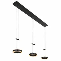 Suspension Steinhauer Piola LED Noir, 6 lumières