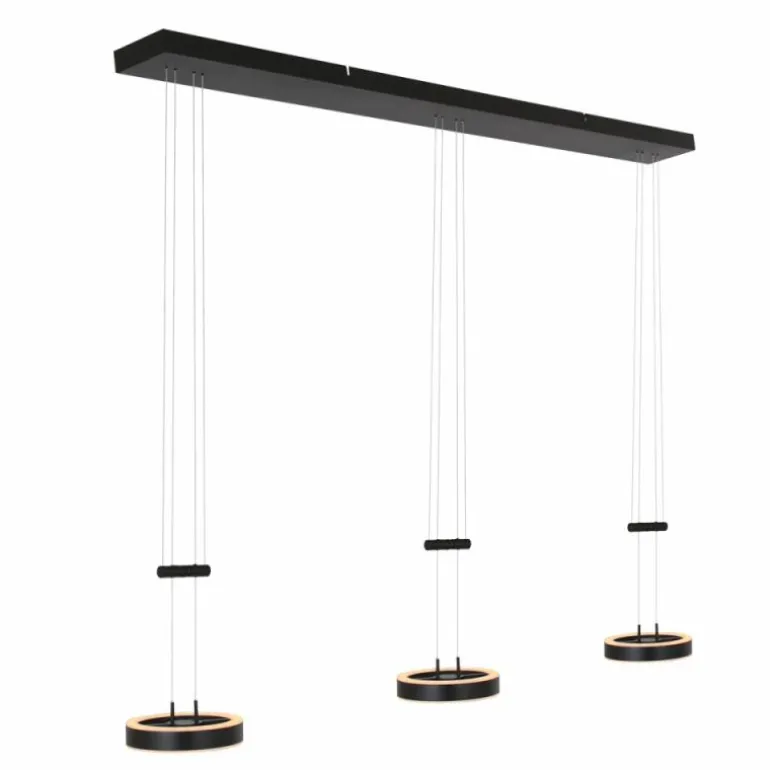Suspension Steinhauer Piola LED Noir, 6 lumières