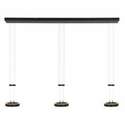 Suspension Steinhauer Piola LED Noir, 6 lumières