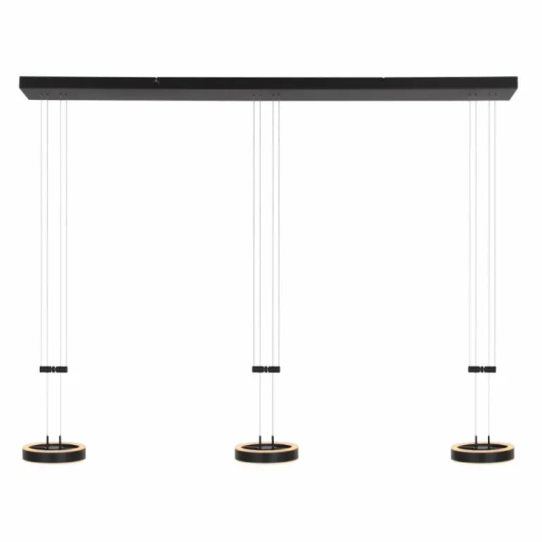 Suspension Steinhauer Piola LED Noir, 6 lumières