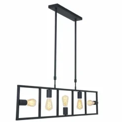Suspension Steinhauer Racky Noir, 5 lumières