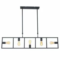 Suspension Steinhauer Racky Noir, 5 lumières