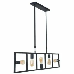 Suspension Steinhauer Racky Noir, 5 lumières