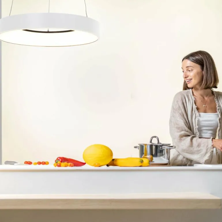 Suspension Steinhauer Ringlede Blanc, 1 lumière