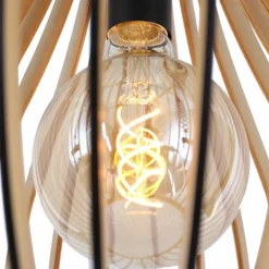 Suspension Steinhauer Smukt Hêtre, Noir, 1 lumière