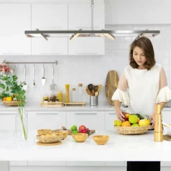 Suspension Steinhauer Soleil LED Acier brossé, 4 lumières