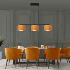 Suspension Steinhauer Stang Noir, 3 lumières