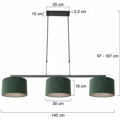 Suspension Steinhauer Stang Noir, 3 lumières