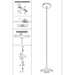 Suspension Steinhauer Tallerken LED Acier inoxydable, Blanc, 1 lumière