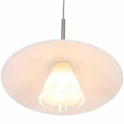 Suspension Steinhauer Tallerken LED Acier inoxydable, Blanc, 1 lumière
