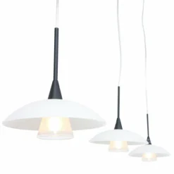 Suspension Steinhauer Tallerken LED Nickel mat, 3 lumières