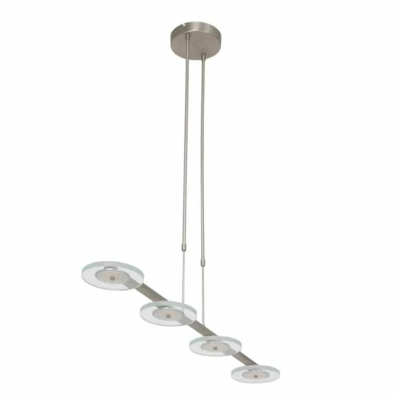 Suspension Steinhauer Turound LED Argenté, 4 lumières