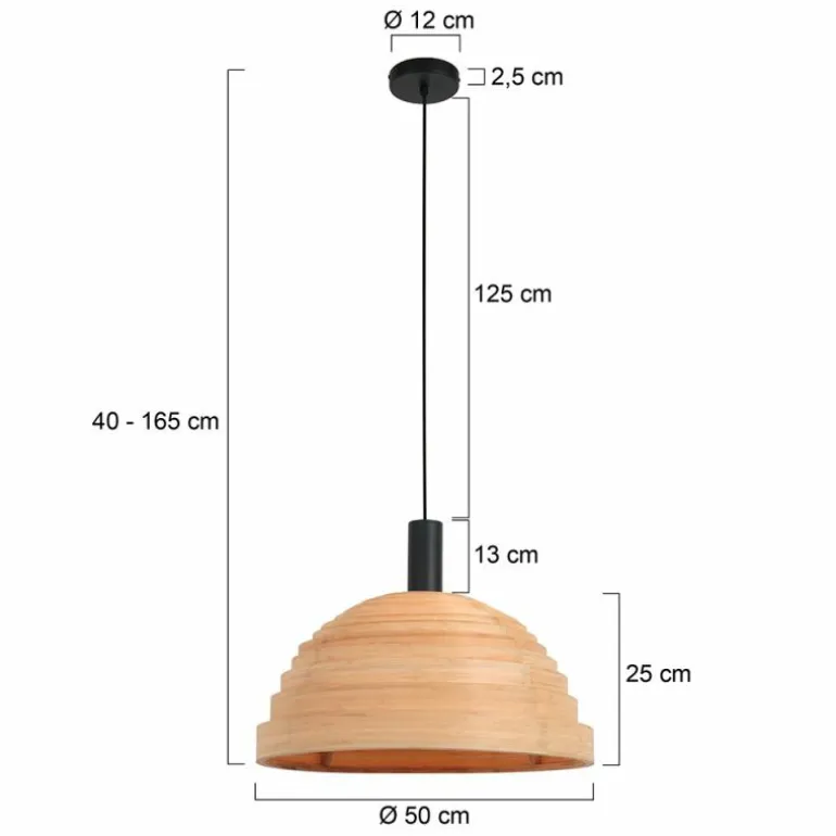 Suspension Steinhauer Veneer Noir, 1 lumière