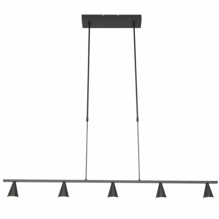 Suspension Steinhauer Vortex Noir, 5 lumières