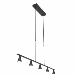 Suspension Steinhauer Vortex Noir, 5 lumières
