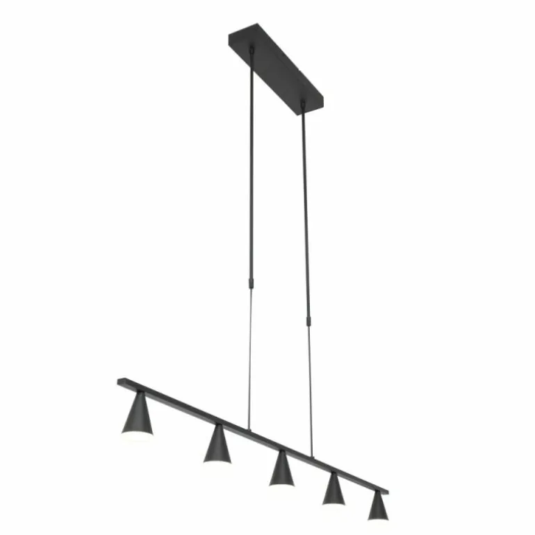 Suspension Steinhauer Vortex Noir, 5 lumières
