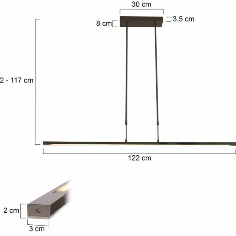 Suspension Steinhauer Zelena LED Acier inoxydable, 3 lumières