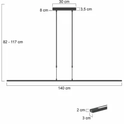 Suspension Steinhauer ZELENA LED Noir, 3 lumières