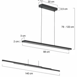 Suspension Steinhauer Zelena LED Noir, 1 lumière