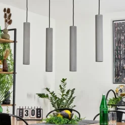 Suspension Stettler Noir, 4 lumières